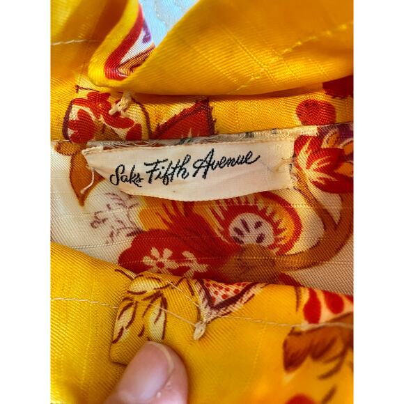 Saks Fifth Ave Vintage Ala Casa by Eddy George Button Down Shirt & Sash size S/M - Picture 4 of 15